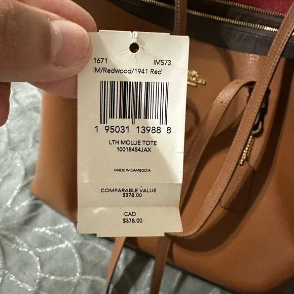 Coach Mollie Tan Leather Tote Bag - Picture 11 of 11